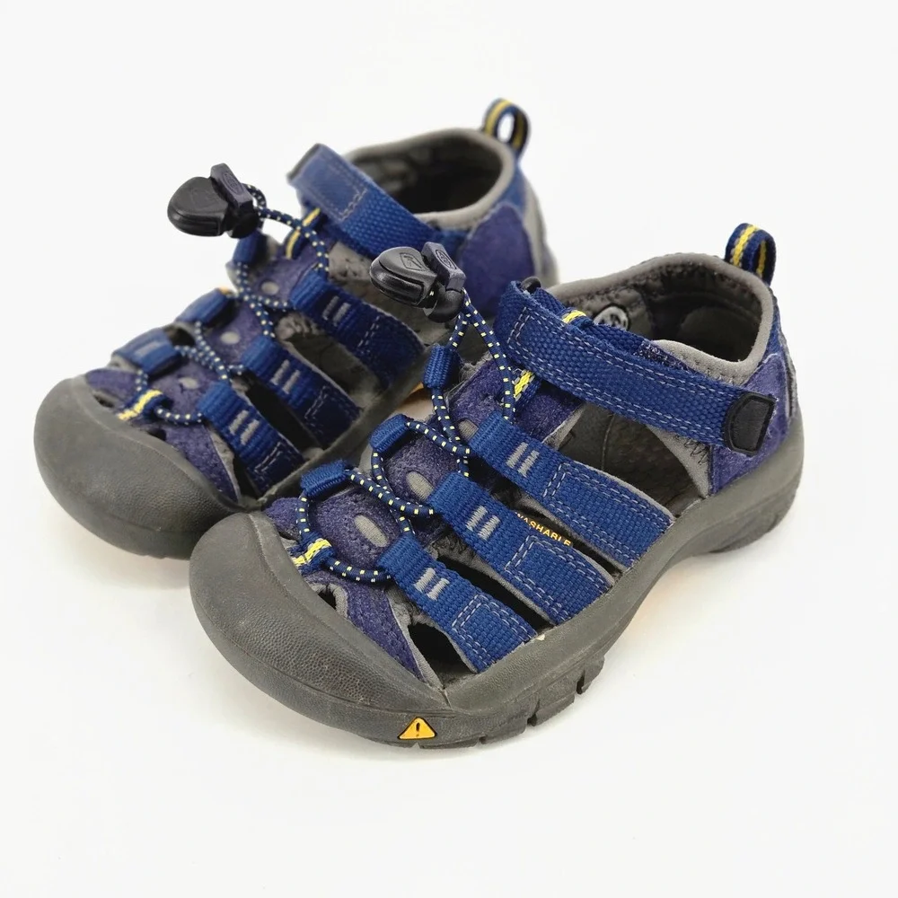 KEEN Newport H2 Kids Blue Yellow Waterproof Trail Hiking Sport Sandals 10 EUC